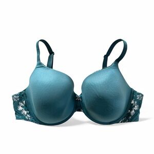 Victoria’s Secret Teal Green Underwire Push-up Bra Lace Size 44D EUC